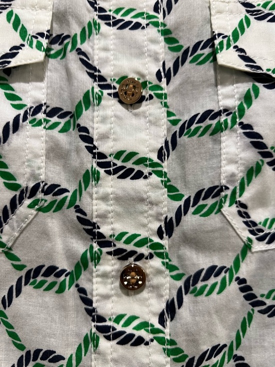 Tory Burch Rope Print Button Down Shirt Size 4 - Picture 5 of 6